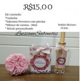 Kit sabonete e difusor de varetas personalizados