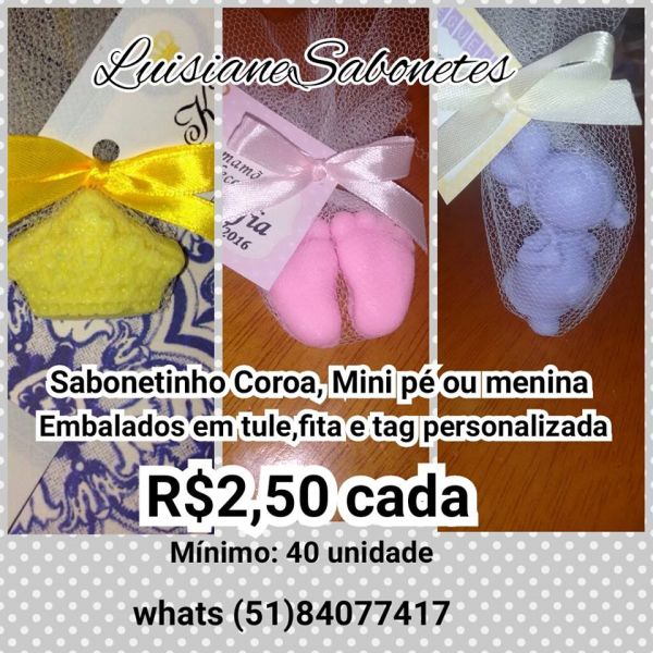 Sabonete menina, coroa ou mini pé